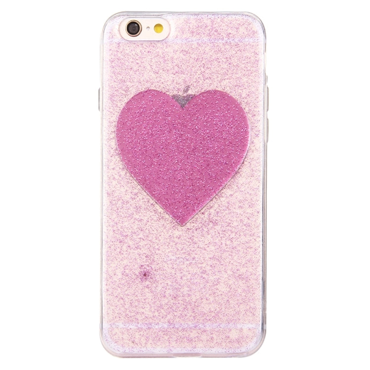 For iPhone 6 Plus & 6s Plus Glitter Powder Heart Pattern TPU Soft Protective Back Cover Case(Purple)