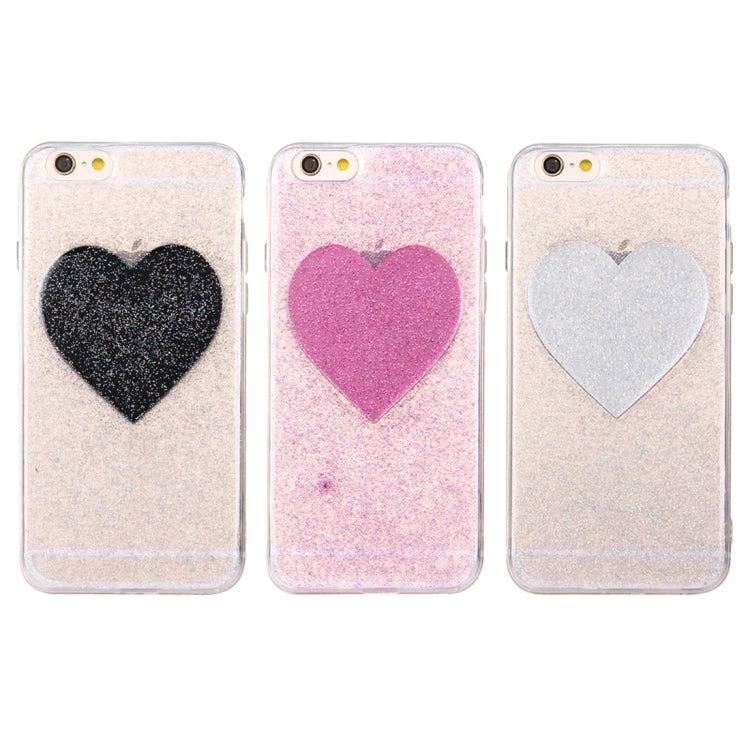 For iPhone 6 Plus & 6s Plus Glitter Powder Heart Pattern TPU Soft Protective Back Cover Case(Purple)