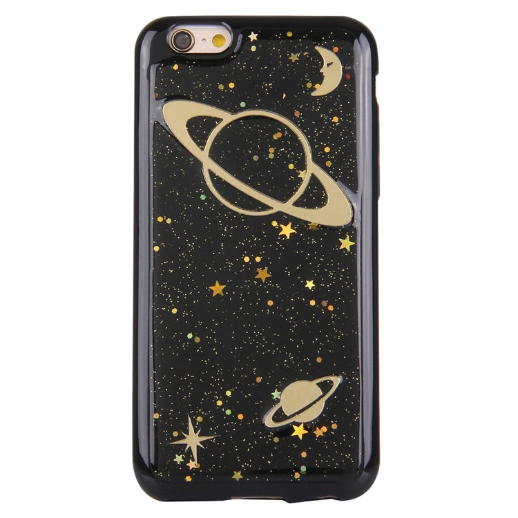 For iPhone 6 Plus & 6s Plus Glitter Powder Space Pattern TPU Soft Protective Back Cover Case(Black)