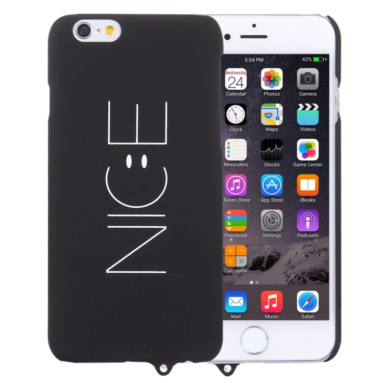 For iPhone 6 Plus & 6s Plus Smiling Face NICE Words Pattern TPU Protective Cover Case with Lanyard Hole