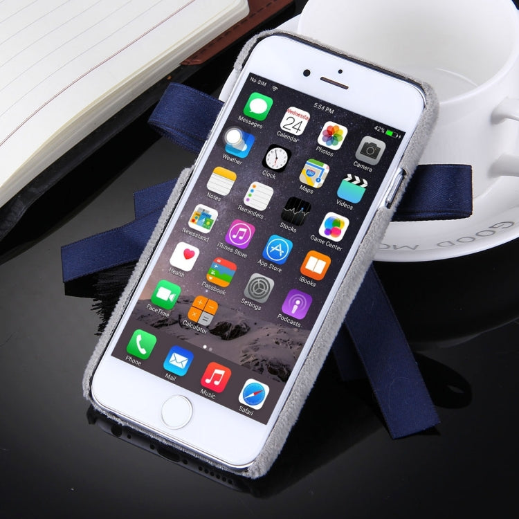 For iPhone 6 Plus & 6s Plus 3D Bowknot Protective Back Cover Case with Tassels Pendant(Grey)