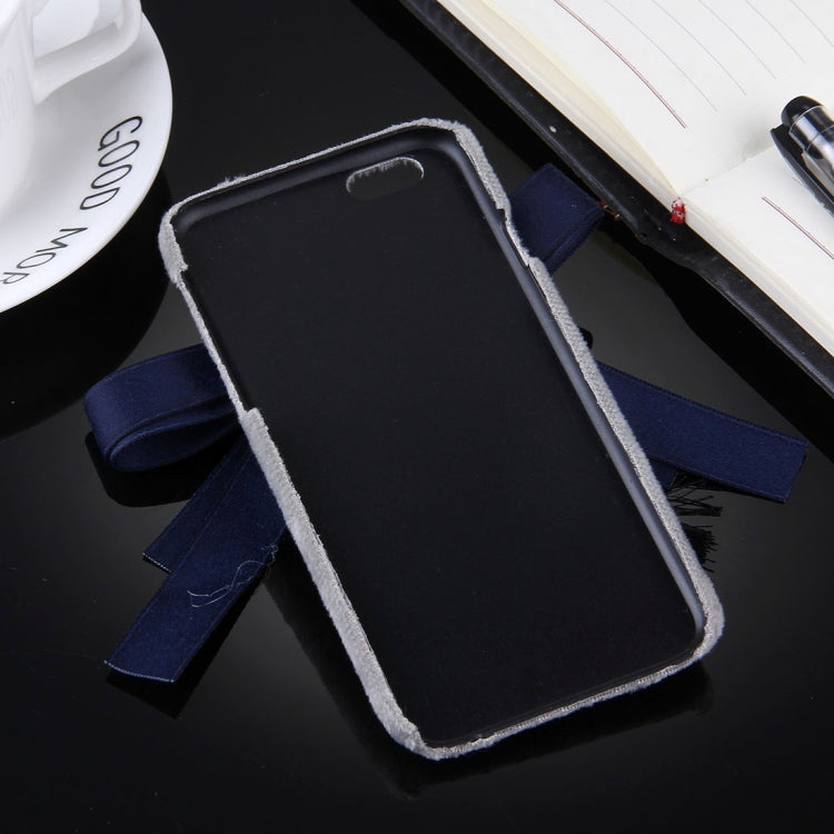 For iPhone 6 Plus & 6s Plus 3D Bowknot Protective Back Cover Case with Tassels Pendant(Grey)