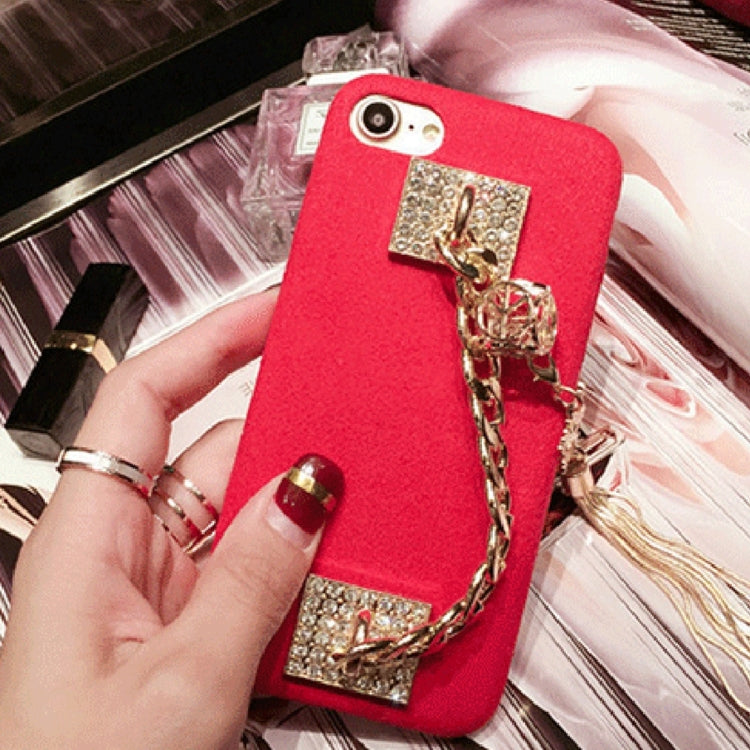 For iPhone 6 Plus & 6s Plus Back Cover Case with Tassel Pendant & Lanyard