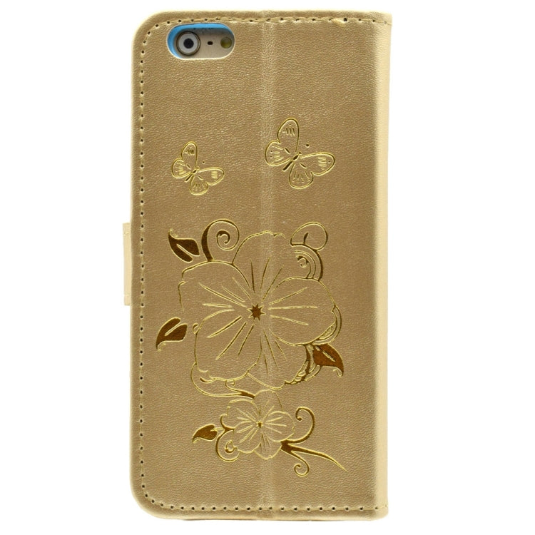 For iPhone 6 Plus & 6s Plus Bronzing Butterfly Pattern Horizontal Flip PU Leather Case with Holder & Card Slots & Wallet