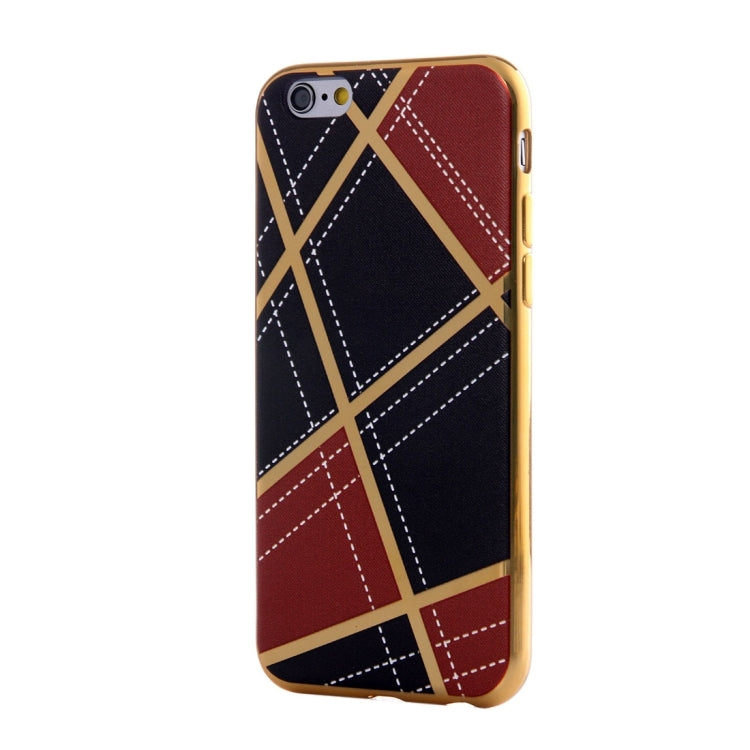For iPhone 6 Plus & 6s Plus Rhombus Cloth Pattern Electroplating TPU Protective Case