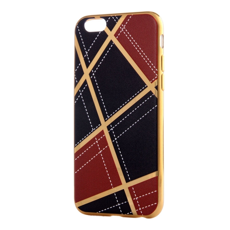 For iPhone 6 Plus & 6s Plus Rhombus Cloth Pattern Electroplating TPU Protective Case