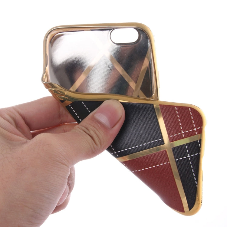 For iPhone 6 Plus & 6s Plus Rhombus Cloth Pattern Electroplating TPU Protective Case