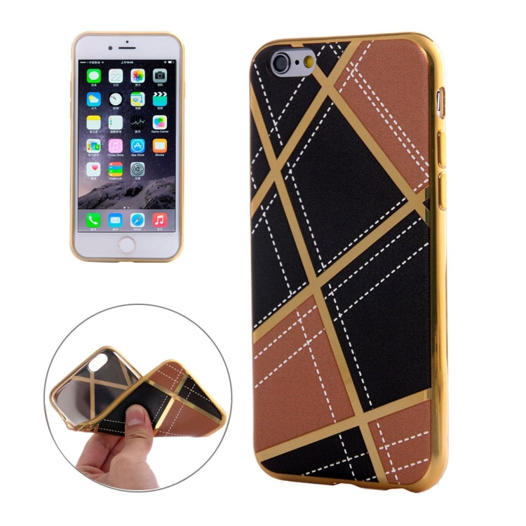 For iPhone 6 Plus & 6s Plus Rhombus Cloth Pattern Electroplating TPU Protective Case