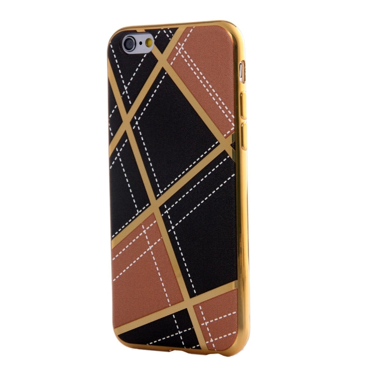 For iPhone 6 Plus & 6s Plus Rhombus Cloth Pattern Electroplating TPU Protective Case