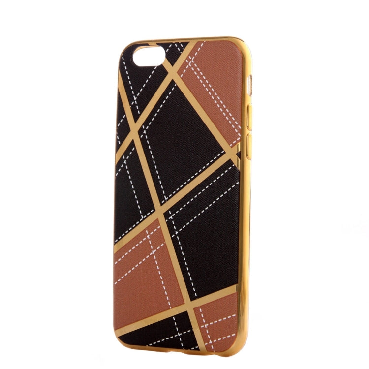 For iPhone 6 Plus & 6s Plus Rhombus Cloth Pattern Electroplating TPU Protective Case
