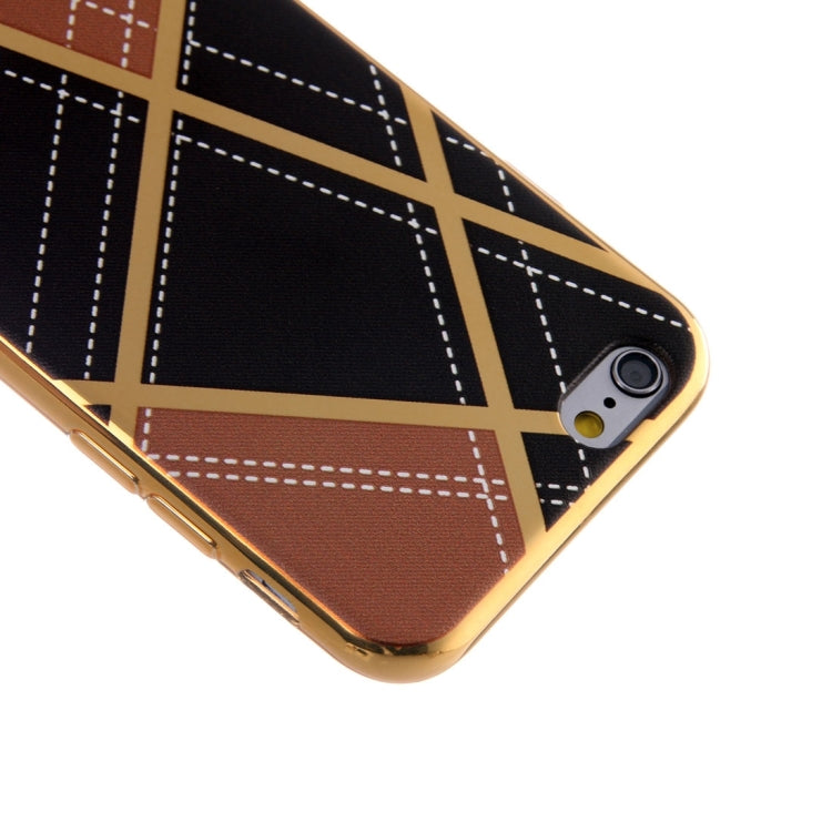 For iPhone 6 Plus & 6s Plus Rhombus Cloth Pattern Electroplating TPU Protective Case