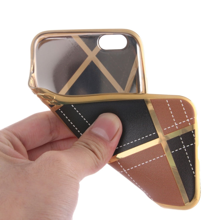 For iPhone 6 Plus & 6s Plus Rhombus Cloth Pattern Electroplating TPU Protective Case