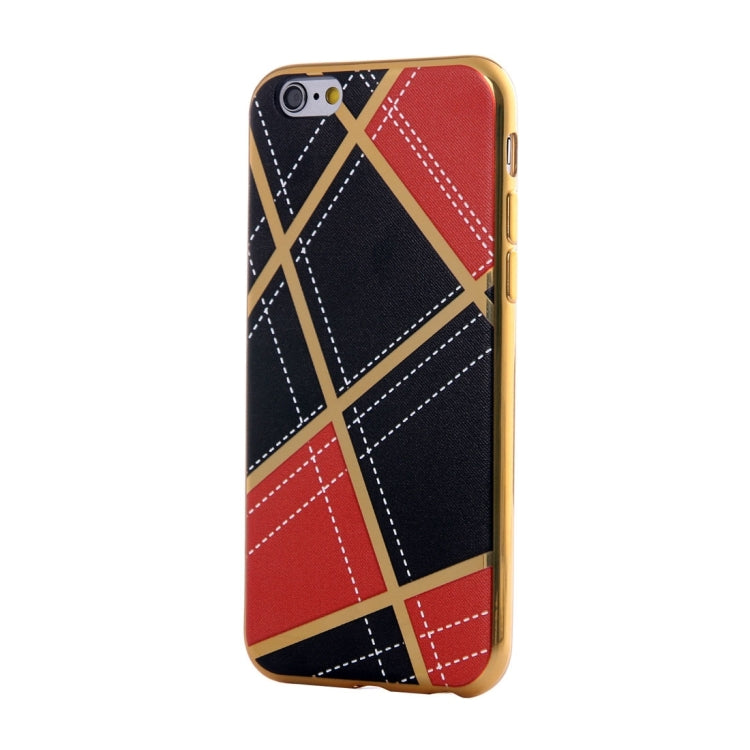 For iPhone 6 Plus & 6s Plus Rhombus Cloth Pattern Electroplating TPU Protective Case