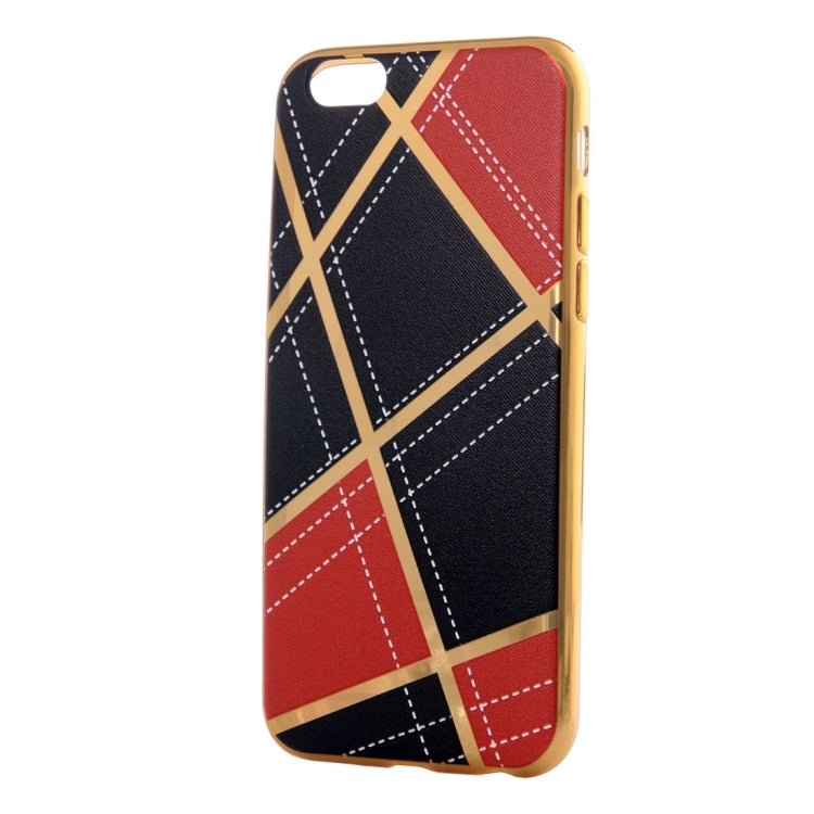 For iPhone 6 Plus & 6s Plus Rhombus Cloth Pattern Electroplating TPU Protective Case