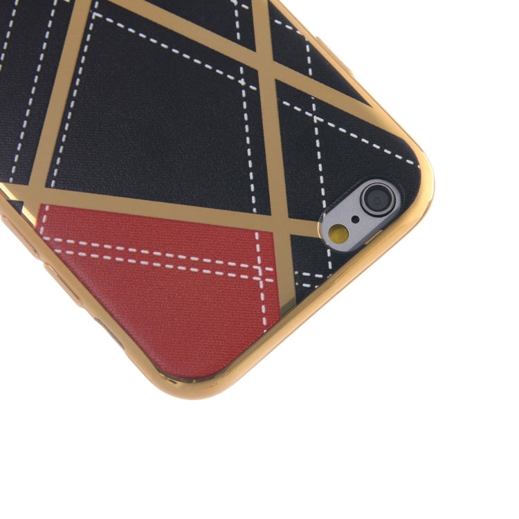 For iPhone 6 Plus & 6s Plus Rhombus Cloth Pattern Electroplating TPU Protective Case