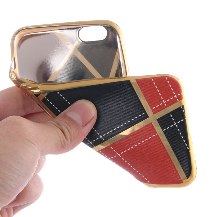 For iPhone 6 Plus & 6s Plus Rhombus Cloth Pattern Electroplating TPU Protective Case