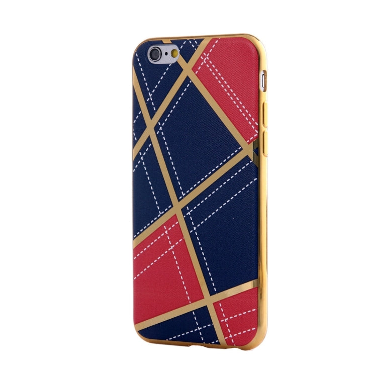 For iPhone 6 Plus & 6s Plus Rhombus Cloth Pattern Electroplating TPU Protective Case