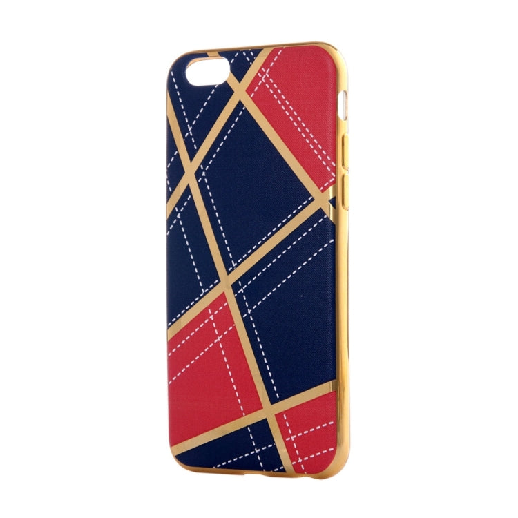 For iPhone 6 Plus & 6s Plus Rhombus Cloth Pattern Electroplating TPU Protective Case
