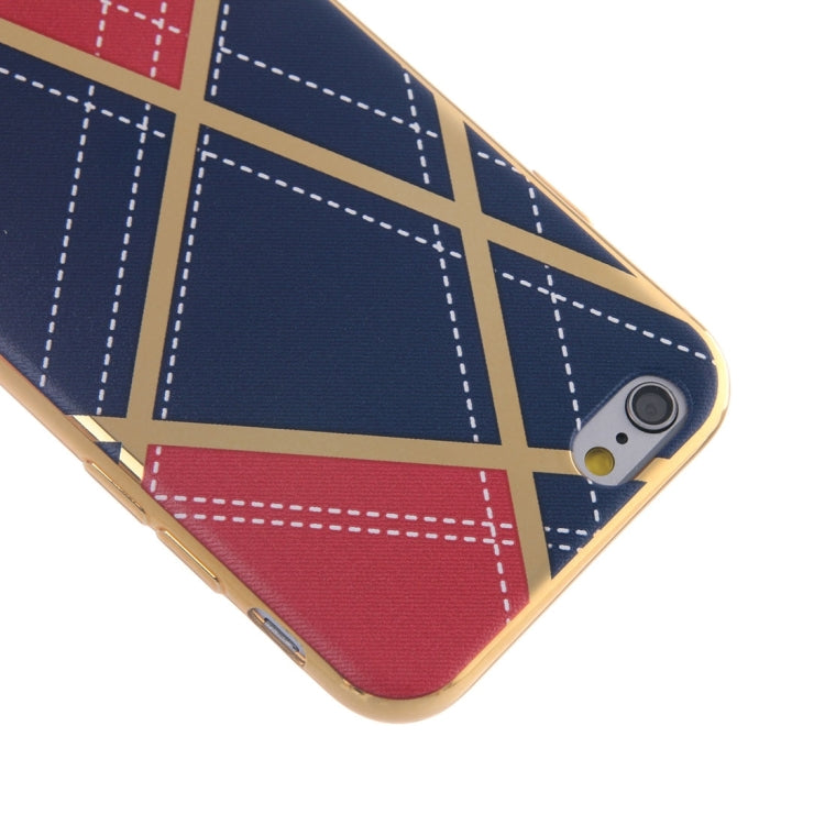 For iPhone 6 Plus & 6s Plus Rhombus Cloth Pattern Electroplating TPU Protective Case