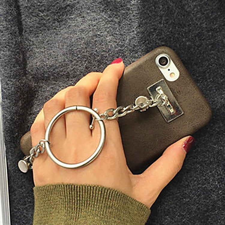 For iPhone 6 Plus & 6s Plus PU Leather Protective Back Cover Case with Hand Chain