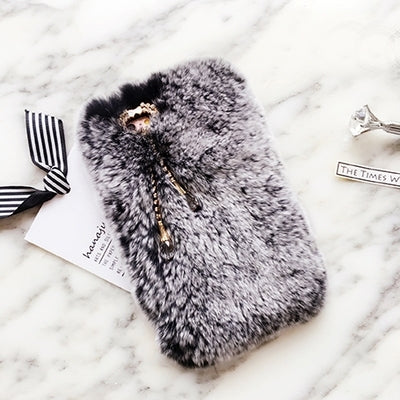 For iPhone 6 Plus & 6s Plus Rabbit Hair Fur