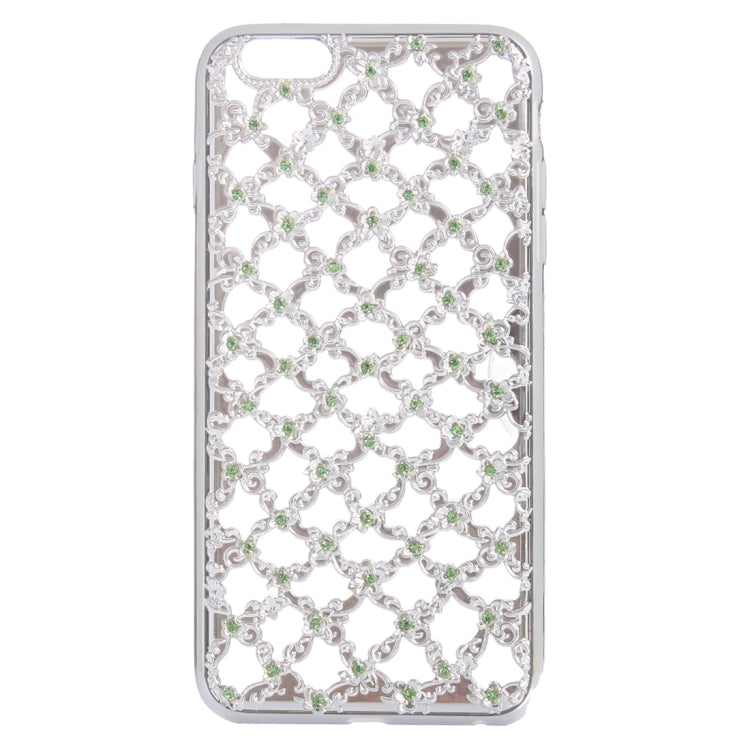 For iPhone 6 Plus & 6s Plus Electroplating Hollowed-out Diamond Encrusted TPU Protective Case