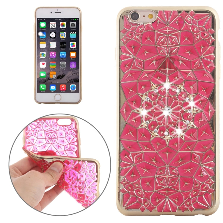 For iPhone 6 Plus & 6s Plus Diamond Texture Electroplating Diamond Encrusted TPU Protective Case