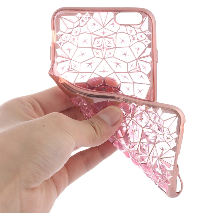 For iPhone 6 Plus & 6s Plus Diamond Texture Electroplating Diamond Encrusted TPU Protective Case