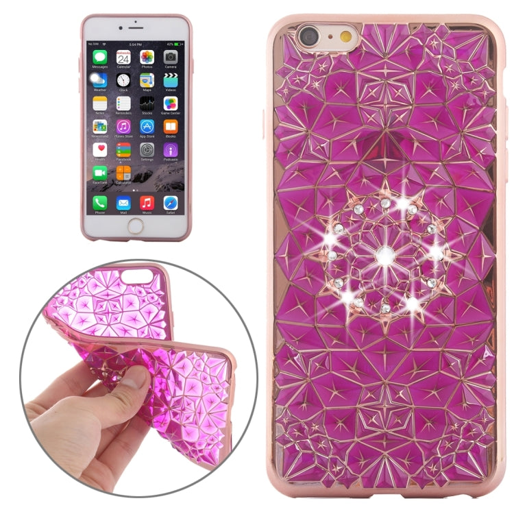 For iPhone 6 Plus & 6s Plus Diamond Texture Electroplating Diamond Encrusted TPU Protective Case