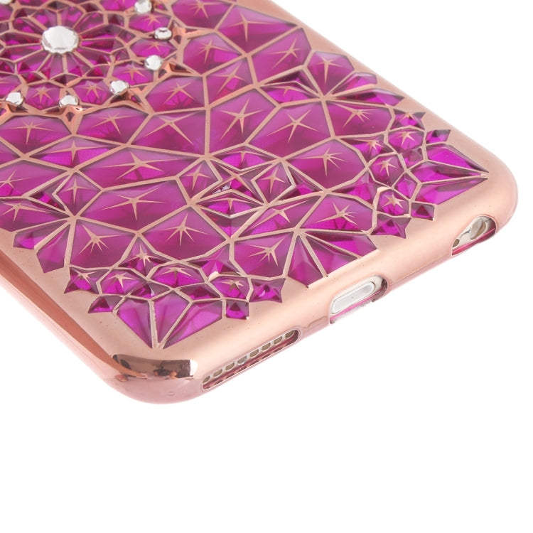 For iPhone 6 Plus & 6s Plus Diamond Texture Electroplating Diamond Encrusted TPU Protective Case