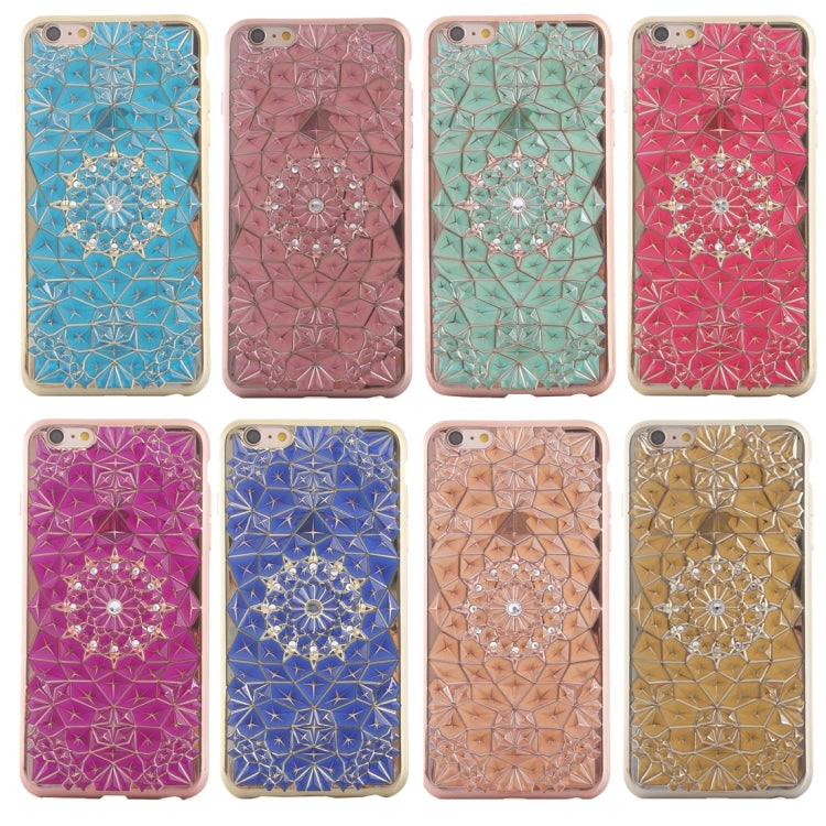 For iPhone 6 Plus & 6s Plus Diamond Texture Electroplating Diamond Encrusted TPU Protective Case