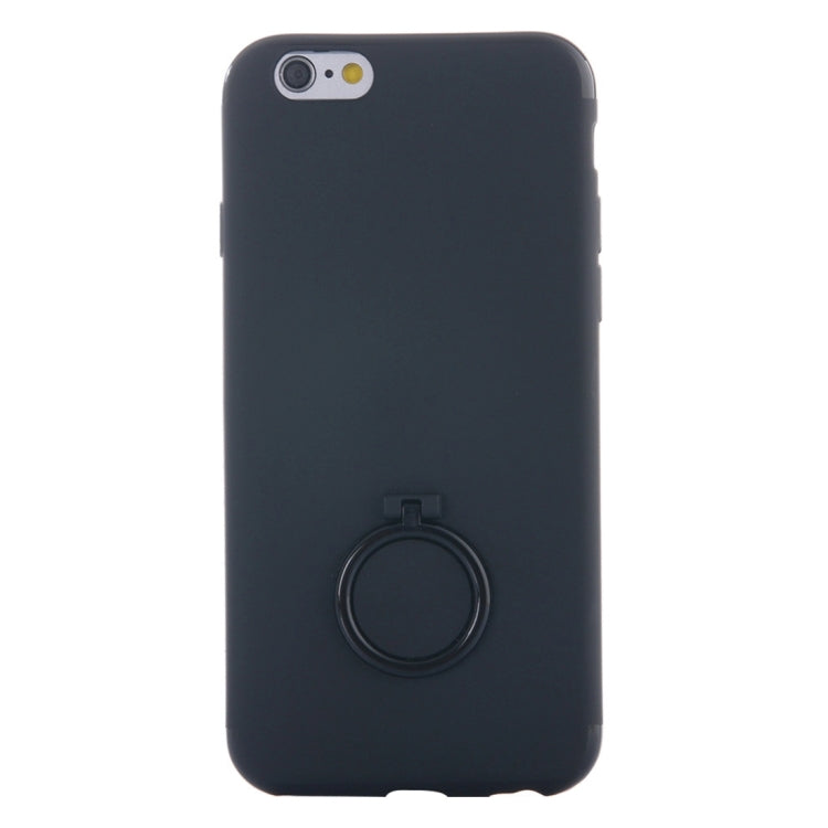 For iPhone 6 Plus & 6s Plus Ultra Thin Soft TPU Protective Back Cover Case with Ring Holder Stand