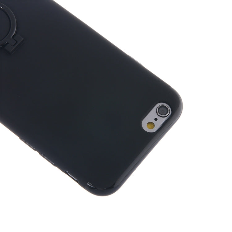 For iPhone 6 Plus & 6s Plus Ultra Thin Soft TPU Protective Back Cover Case with Ring Holder Stand