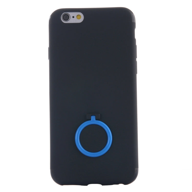 For iPhone 6 Plus & 6s Plus Ultra Thin Soft TPU Protective Back Cover Case with Ring Holder Stand