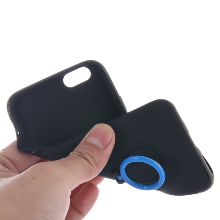 For iPhone 6 Plus & 6s Plus Ultra Thin Soft TPU Protective Back Cover Case with Ring Holder Stand