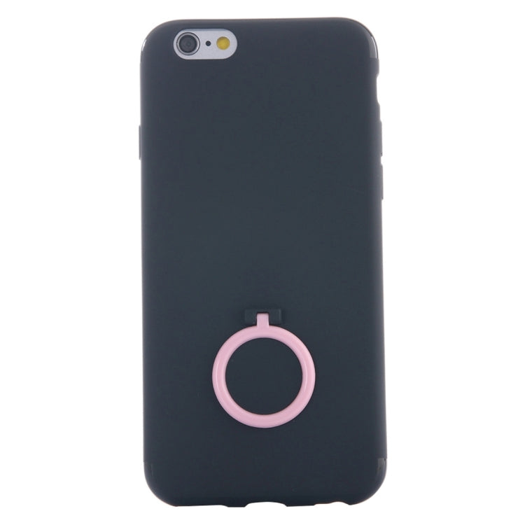 For iPhone 6 Plus & 6s Plus Ultra Thin Soft TPU Protective Back Cover Case with Ring Holder Stand