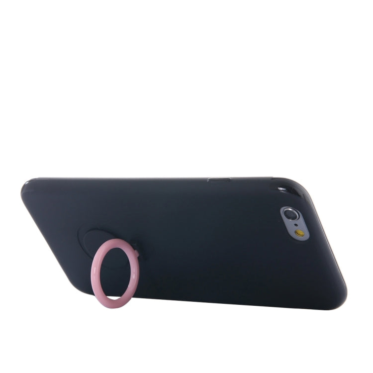 For iPhone 6 Plus & 6s Plus Ultra Thin Soft TPU Protective Back Cover Case with Ring Holder Stand