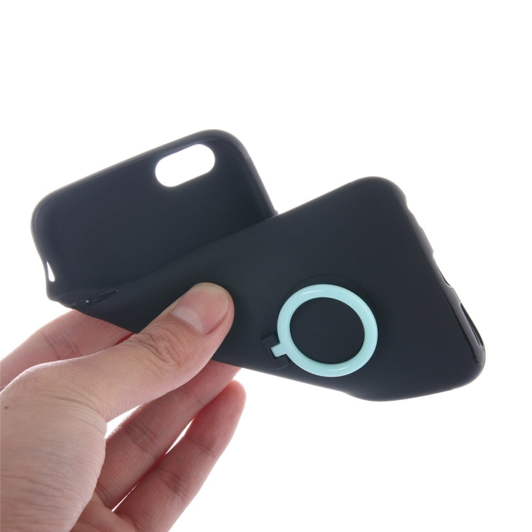 For iPhone 6 Plus & 6s Plus Ultra Thin Soft TPU Protective Back Cover Case with Ring Holder Stand