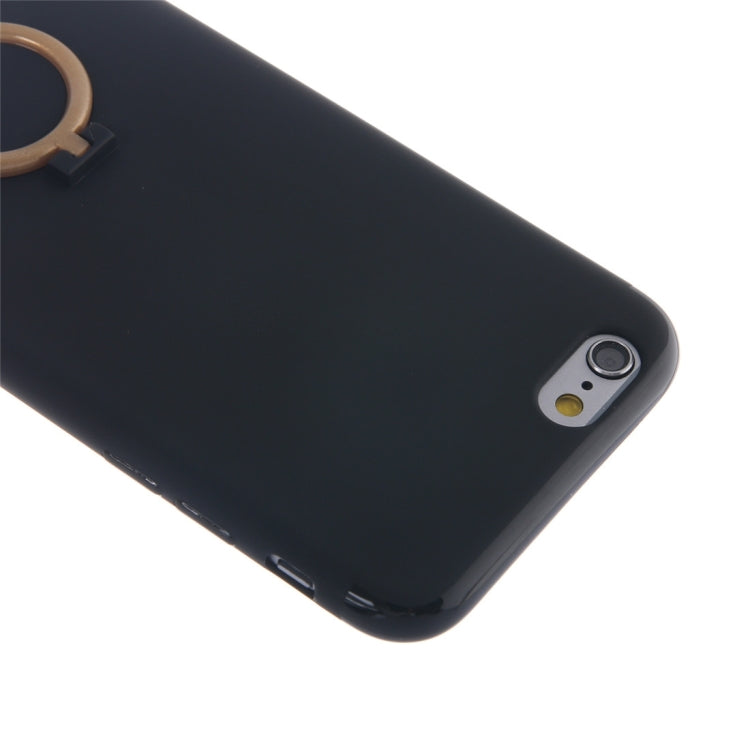 For iPhone 6 Plus & 6s Plus Ultra Thin Soft TPU Protective Back Cover Case with Ring Holder Stand