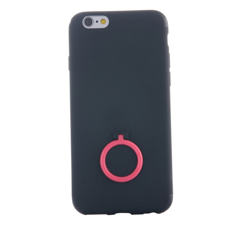 For iPhone 6 Plus & 6s Plus Ultra Thin Soft TPU Protective Back Cover Case with Ring Holder Stand