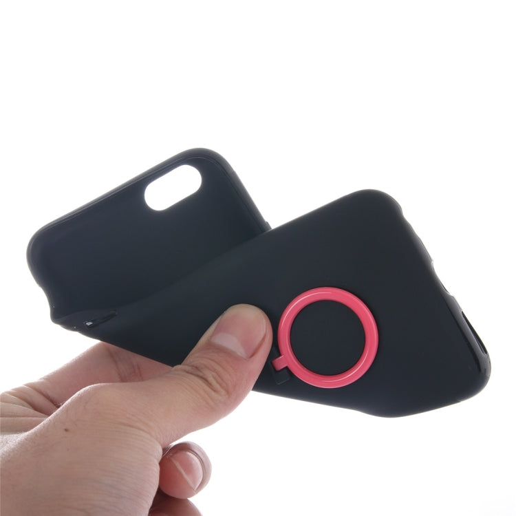 For iPhone 6 Plus & 6s Plus Ultra Thin Soft TPU Protective Back Cover Case with Ring Holder Stand
