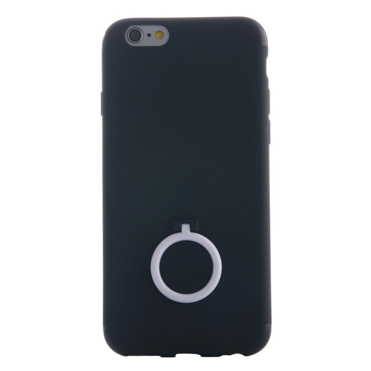 For iPhone 6 Plus & 6s Plus Ultra Thin Soft TPU Protective Back Cover Case with Ring Holder Stand