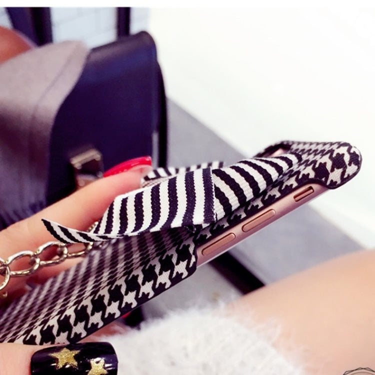 For iPhone 6 Plus & 6s Plus Swallow Gird Pattern 3D Bowknot Protective Back Cover Case with Grand Circle Pendant
