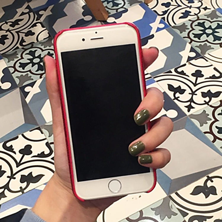 For iPhone 6 Plus & 6s Plus Glitter Powder Soft Protective Back Cover Case with Retro Star & Clover & Tassels Pandent(Red)