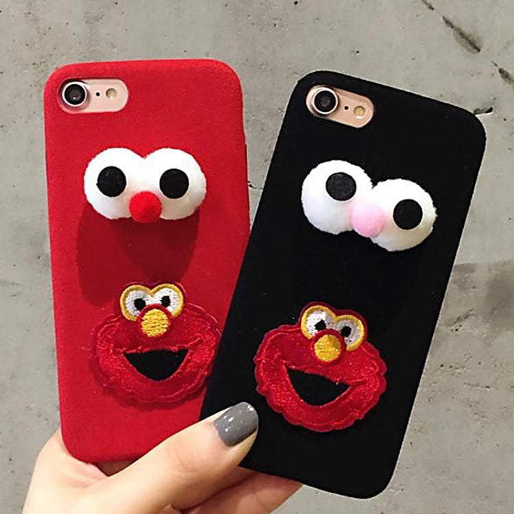 For iPhone 6 Plus & 6s Plus 3D Chick Eyes Plush Protective Back Cover Case
