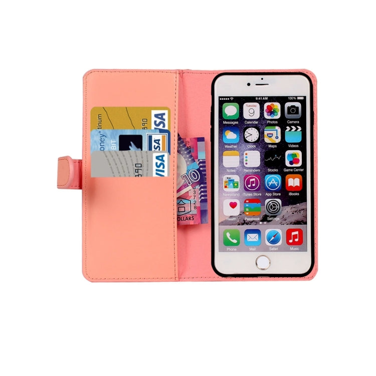 For iPhone 6 Plus Plain Weave Texture Zipper Horizontal Flip Leather Case with Detachable Back Protective Case & Card Slots & Wallet