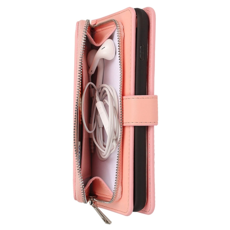 For iPhone 6 Plus Plain Weave Texture Zipper Horizontal Flip Leather Case with Detachable Back Protective Case & Card Slots & Wallet