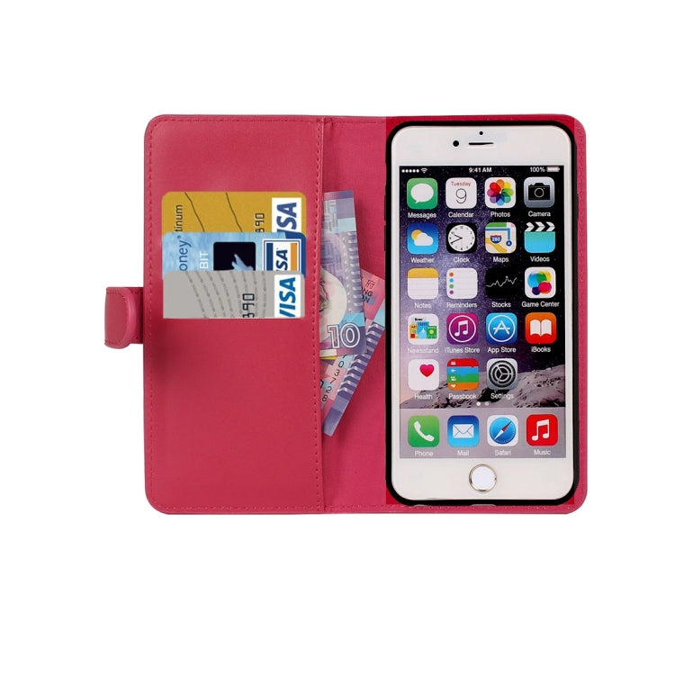 For iPhone 6 Plus Plain Weave Texture Zipper Horizontal Flip Leather Case with Detachable Back Protective Case & Card Slots & Wallet