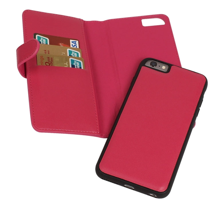 For iPhone 6 Plus Plain Weave Texture Zipper Horizontal Flip Leather Case with Detachable Back Protective Case & Card Slots & Wallet