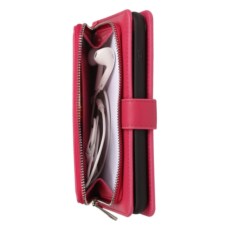For iPhone 6 Plus Plain Weave Texture Zipper Horizontal Flip Leather Case with Detachable Back Protective Case & Card Slots & Wallet